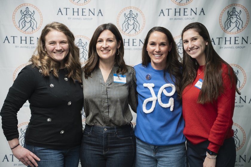 ATHENA members at the photo backdrop